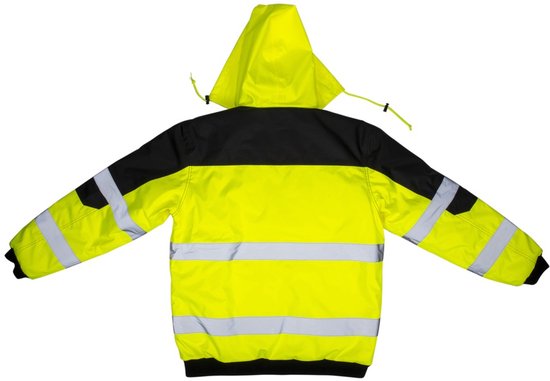 Dunlop Sicherheitsjacke XL – Sicherheitsweste für Erwachsene – Funktionales Design mit Taschen – Fluoreszierend – Bequeme und universelle Passform – PES-Kunststoff – Gelb