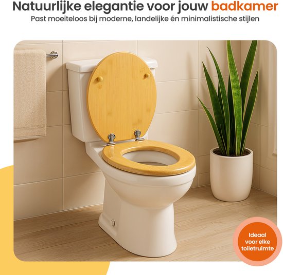 Goliving Toilettensitz - Toilettensitz mit Deckel - Softclose - Universal - Inklusive Montageset - Holz - Bambus
