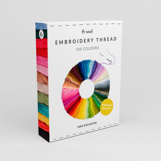 Saaf Stickgarn - 100 Farben - Inkl. Zubehör - Stickset Erwachsene - Sticken - Hobby