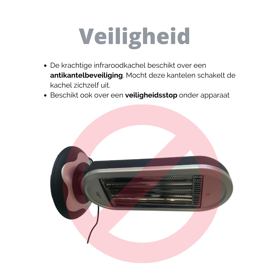 Plein Air - Infrarotstrahler CAN-900 – 2 Heizstufen – Schwenkfunktion - Silber