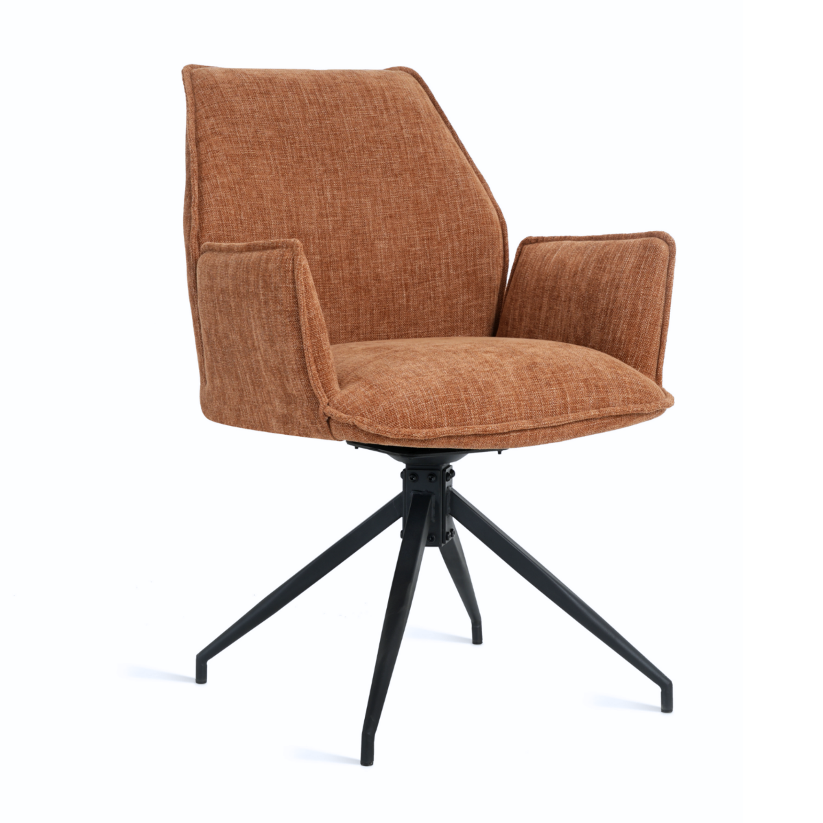 Multifurn - Esszimmerstühle - 2er Set - Drehbar - 57 x 63 x 90 cm - Cognac/Braun