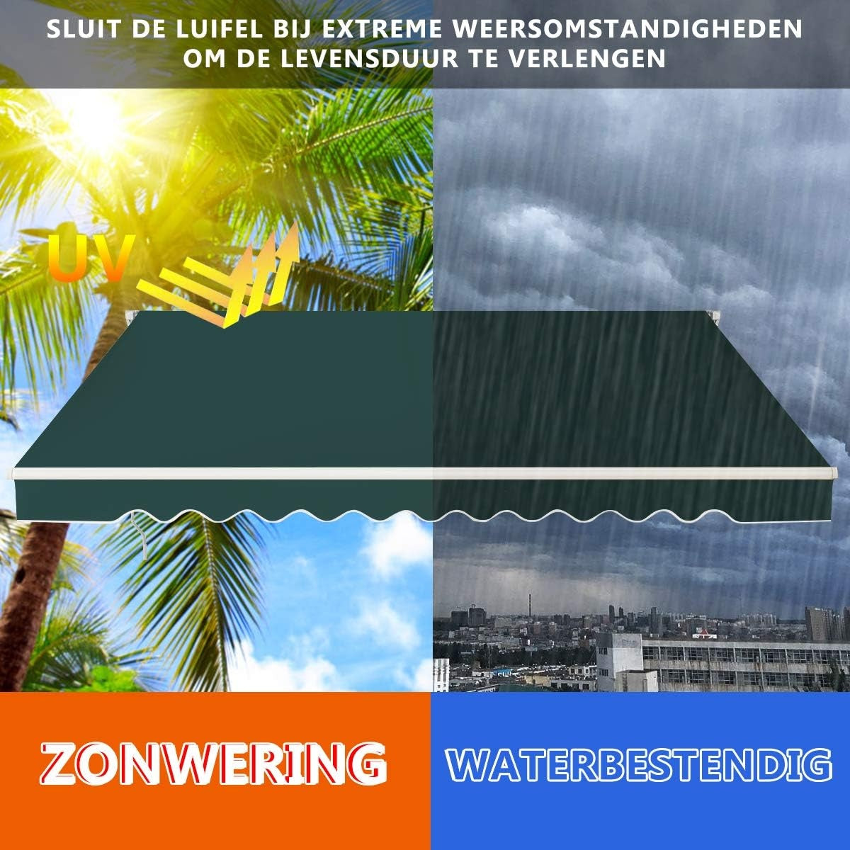 Coast Sonnenschirm mit Kurbel - 3 x 2,5m - Grün