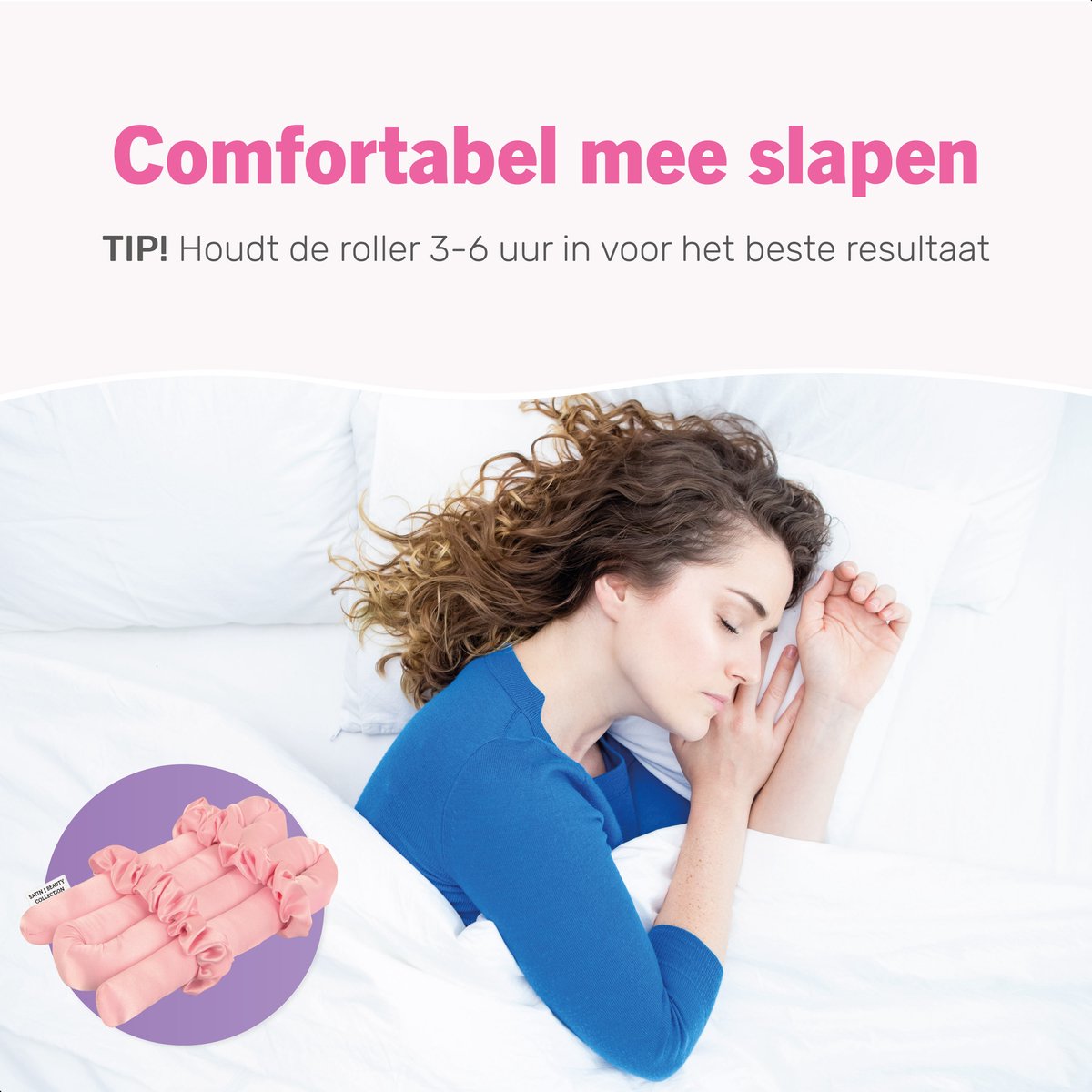 Hitzefreie Locken - Lockenwickler - Lockenwickler - Haarwickler - Inkl. 2 Haargummis und 1 Haarspange - Satin