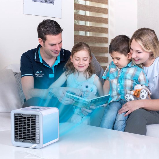 Livington Arctic Air – tragbarer Luftkühler – 7 verschiedene LED-Stimmungslichter – Wasserkühlung – Luftkühler – 3 Geschwindigkeitsstufen – Versandhandelsausgabe