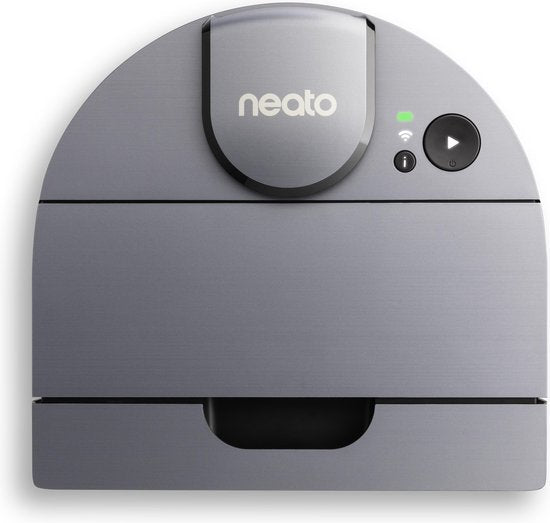 Neato® D10 Intelligenter Staubsaugerroboter - Echter HEPA-Filter und Laser Mapping Navigation - Steuerung über App - 300 Minuten Laufzeit mit automatischer Aufladung und Wiederaufnahme - Silbergrau