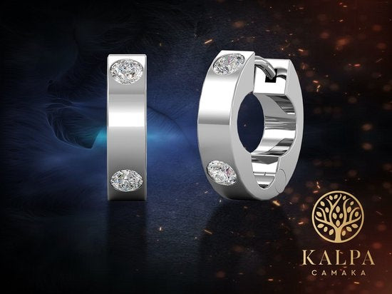 Yolora Elgance Damen Ohrringe mit Kalpa Camaka Kristalle - Silber - 18K Weißgold vergoldet - Damen Ohrringe Silber - Schmuck - Luxus Geschenk Box - Geschenk Box - Exklusive Geschenk Box - Schöne Geschenk Verpackung
