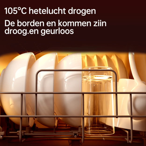 GORGENOX Tischgeschirrspüler für 3 Gedecke – 4-in-1 mit UV-Sterilisation