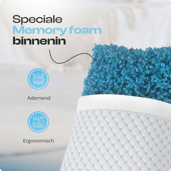 Sleeptime Pillow - Nachfüllbares Kissen - Geeignet für alle Schlafpositionen - Kühlende Technologie - Reduziert Nackenschmerzen