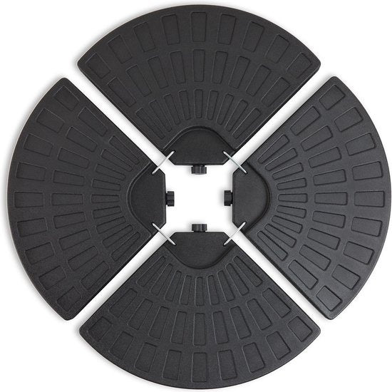 LIFA GARDEN Befüllbare Beschwerungsplatten - Sockel für Hängesonnenschirm in schwarz - Befüllbar mit Sand oder Wasser bis zu 50 kg - Wetterfest - 100 x 100 x 8 cm