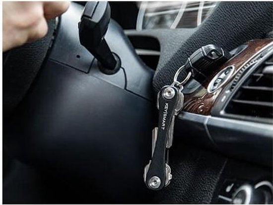 Keysmart Schlüsselanhänger Leather Edition - Schwarzes Leder