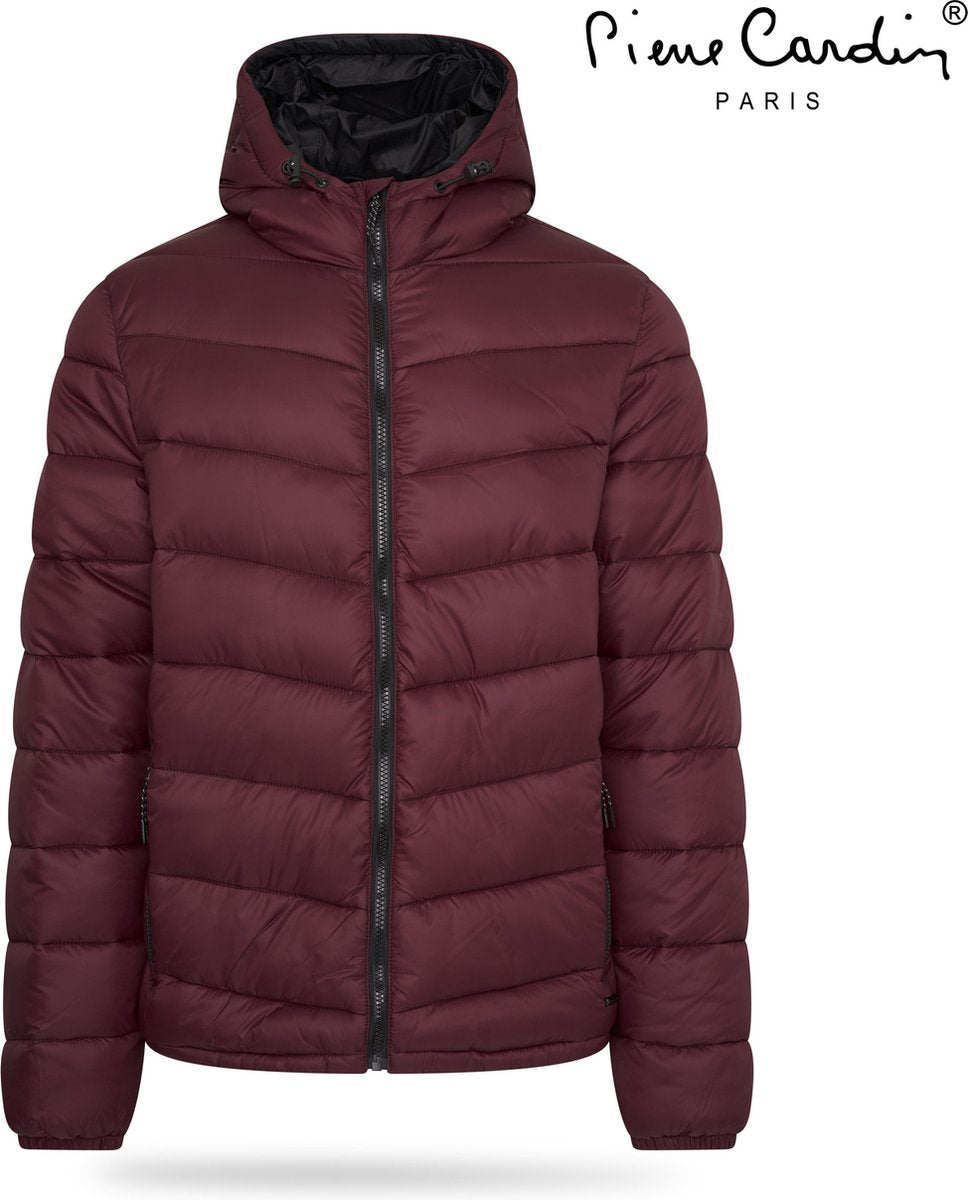 Pierre Cardin Herren-Zwischenjacke/Winterjacke – bordeauxrot – Größe M