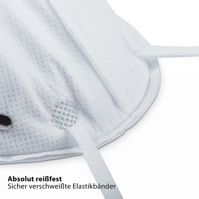 Hero Work Staubmasken - 5er Set - Mit Ventil - Komfortabel und sicher - Weiß