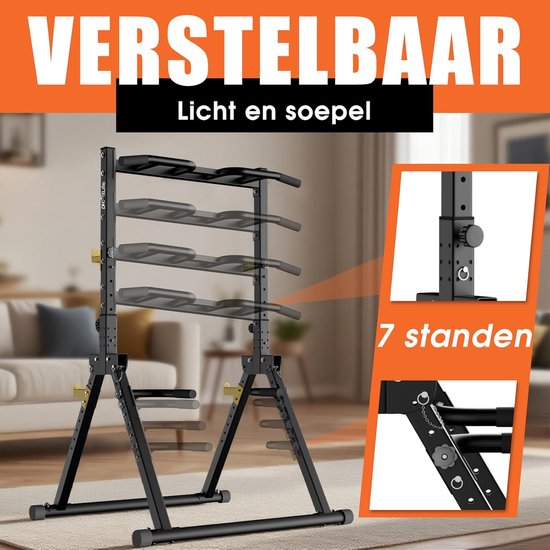 DH FitLife Foldable Power Tower Dip Station | Freistehende Klimmzugstange bis 150 kg mit Dipstangen und Langhantelauflagen | Kraftstation Power Tower | Fitness Station