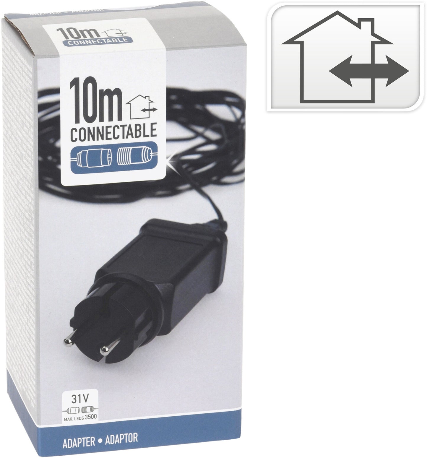 Nampook Startadapter - für koppelbare Weihnachtslichter - 10 Meter - Geeignet für bis zu 1600 LEDs