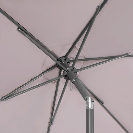 VONROC Premium Stick Sonnenschirm Torbole Ø200cm - Inkl. Schutzhülle - Runder Sonnenschirm - UV-beständiger Stoff - Beige