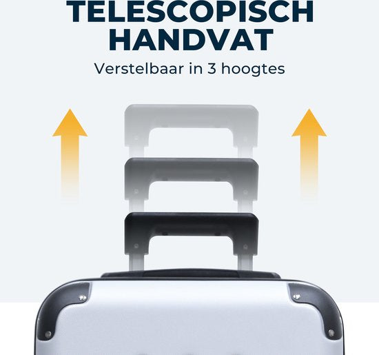 Pathsail - Handgepäck Koffer 40L x 55CM - ABS - Leichter Trolley - Inkl. TSA-Schloss & Spinner-Räder - Silber