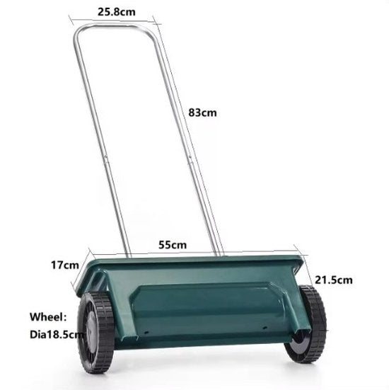 Garden Streuer - 12 ltr - Zum Ausbringen von Gartendünger und Winterstreugut - Mit Streumengenkontrolle - Einfache Bedienung - 12 Liter