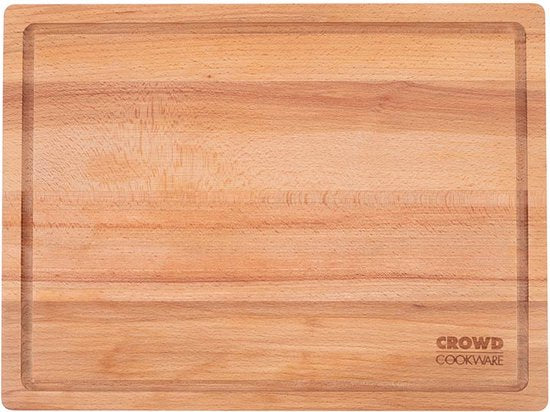 Crowd Cookware - Schneidebrett aus gedämpftem Buchenholz - mit praktischen Griffen - integrierter Rand - 40 x 30 x 2 cm