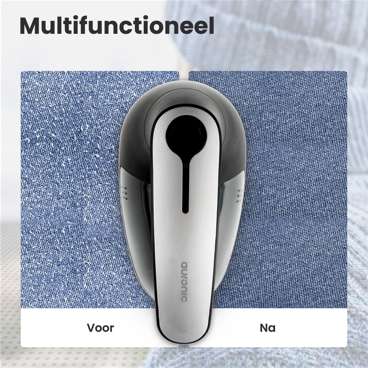 Auronic Elektrischer Fusselentferner - Kabellos - 2 Extra-Aufsätze - Schwarz