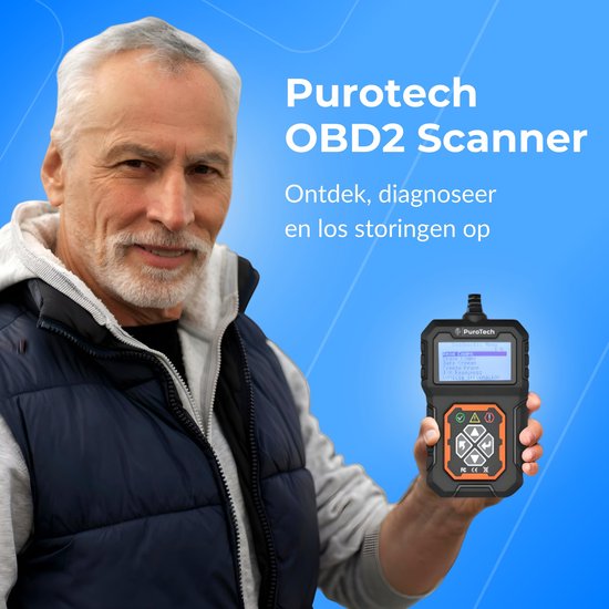 PuroTech OBD2 Scanner - OBD - Diagnoserechner - Fehlerbeseitigung - Auslesegeräte - Autozubehör - Autoauslese - Diagnosegeräte für Autos - Motorschaden - Niederländisches Handbuch