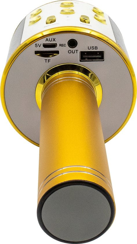 Denver Karaoke-Mikrofon Bluetooth - Drahtlos - Karaoke-Set - Eingebauter Lautsprecher - AUX - MicroSD - KMS20 - Gold