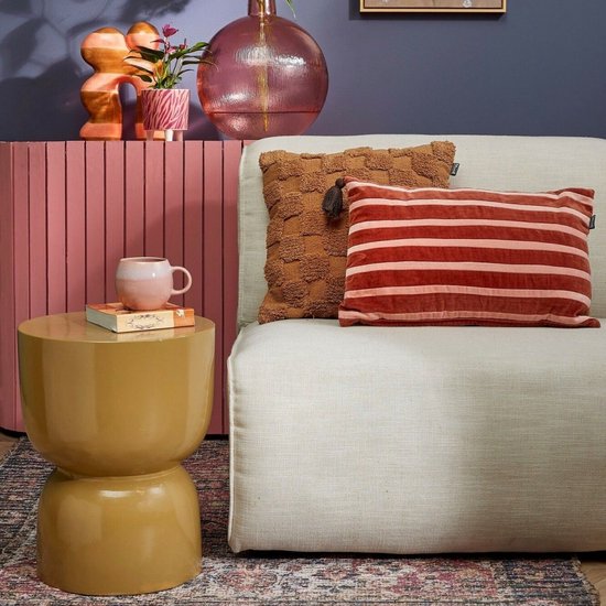 Mica Decorations Stage Beistelltisch - H45 x Ø35 cm - Zement - Gelb