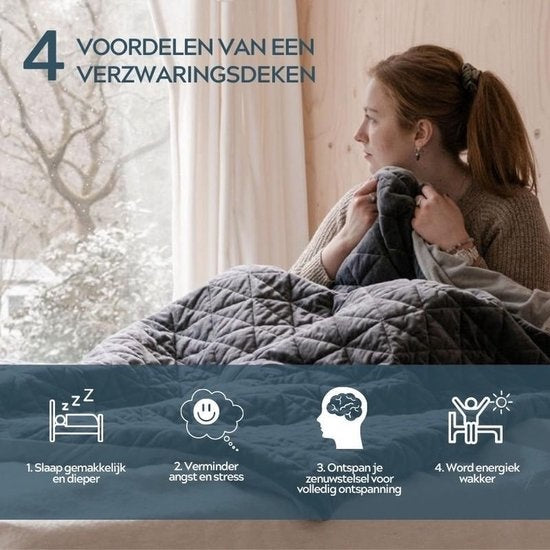 Calmzy 2.0 - Kuscheldecke 9 kg - 150 x 200 cm - Dunkelgrau