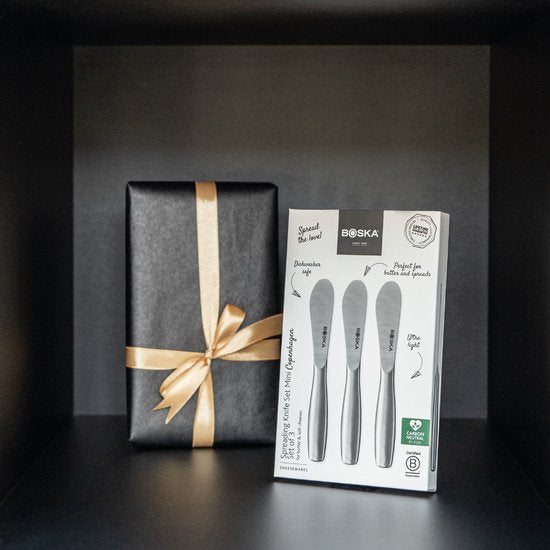Boska Streichmesserset Mini Copenhagen - Käsemesser - 3-teilig - Edelstahl - Käsemesserset für Frischkäse