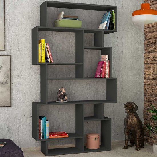 Karmato Bücherregal | 100% MELAMINE | Anthrazit