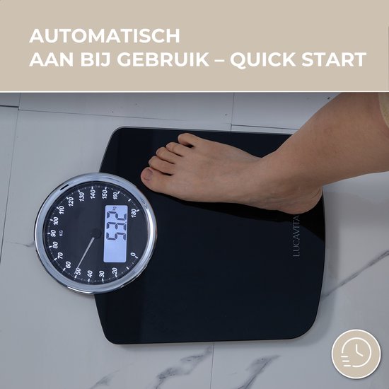 LUCAVITA® Personenwaage „Dual Display Retro“ mit Maßband – Körper – Digital – Analog – Best Buy – Vintage