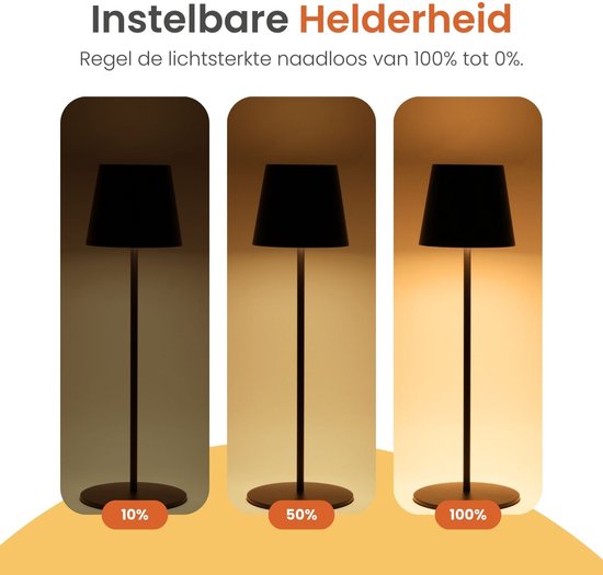 Goliving Chroma Tischlampe Wiederaufladbar - Kabellos und dimmbar - Touch Lampe - Nachtlampe Schlafzimmer & Wohnzimmer - RGBW - 37,5 cm - Schwarz