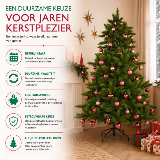 Triumph Tree Wyoming Weihnachtsbaum-Serie – Weihnachtsdekoration für zu Hause mit dichten Tannenzweigen – Kunstbaum mit realistischen PVC-Hartnadeln – Grüne Fichte – H 230 x Ø 165 cm