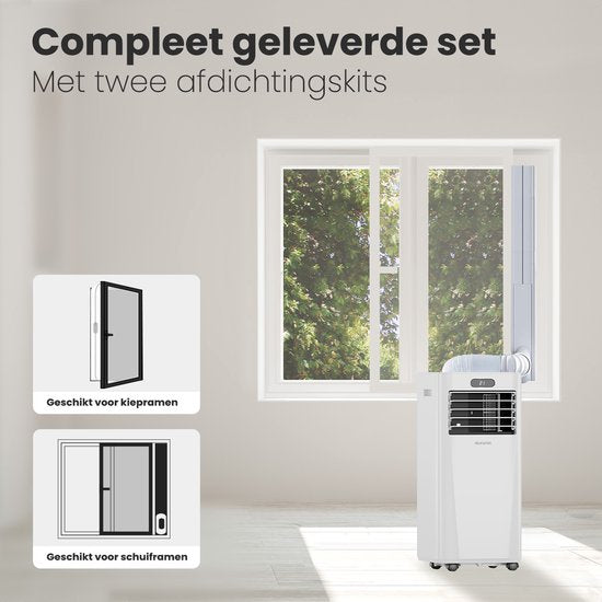 Auronic - Mobile 3-in-1 Klimaanlage - 7.000 BTU mit 2 Fensterabdichtungskits - kühlt bis zu 20 m² - Weiß