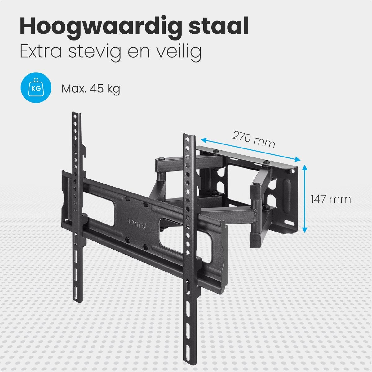 Auronic TV-Halterung - drehbar und neigbar - 23 bis 60 Zoll - bis zu 45 KG - Schwarz