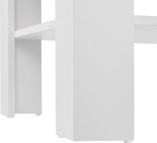 Couchtisch aus Holz - 60 x 60 cm - Weiß / Holzfarbe - 2 Etagen