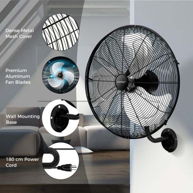 Coast Fan - Ø56 cm - Oszillierend - 1300 RPM - 3 Stufen - 56 x 42 x 68 cm - Schwarz