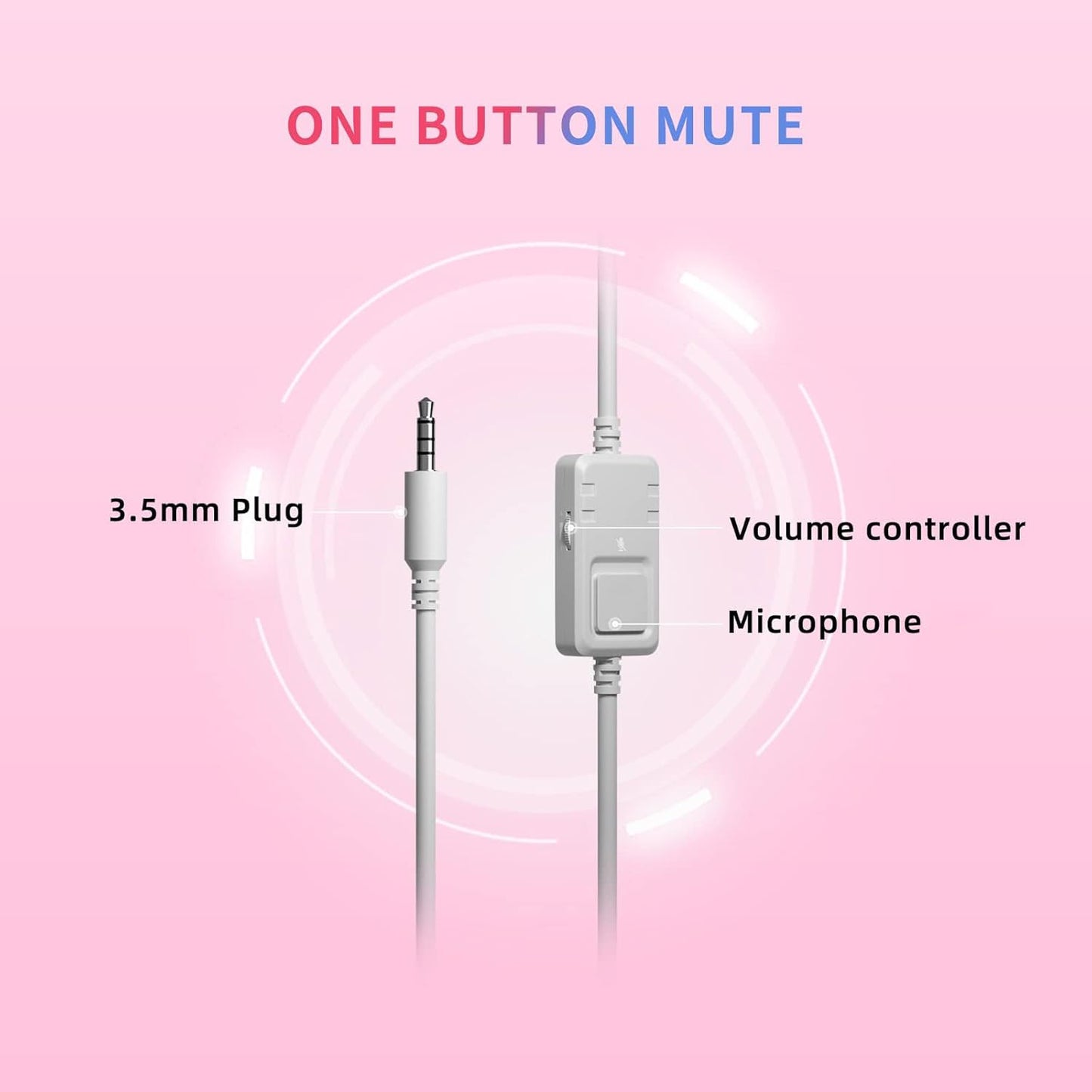 Somic G951 - PS4 PS5 7.1 Surround - Pink Cat Ear Noise Cancelling Kopfhörer - 3.5Mm Stecker - Mädchen - Kinder - Gaming Headset mit Mikrofon für Telefon/Laptop