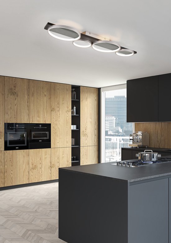 Trio Leuchten - Deckenleuchte Medera 4 Licht L 100 cm weiß schwarz