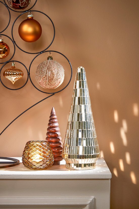House of Seasons Dekoration Weihnachtsbaum - H33 x Ø13 cm - Glas - Gold