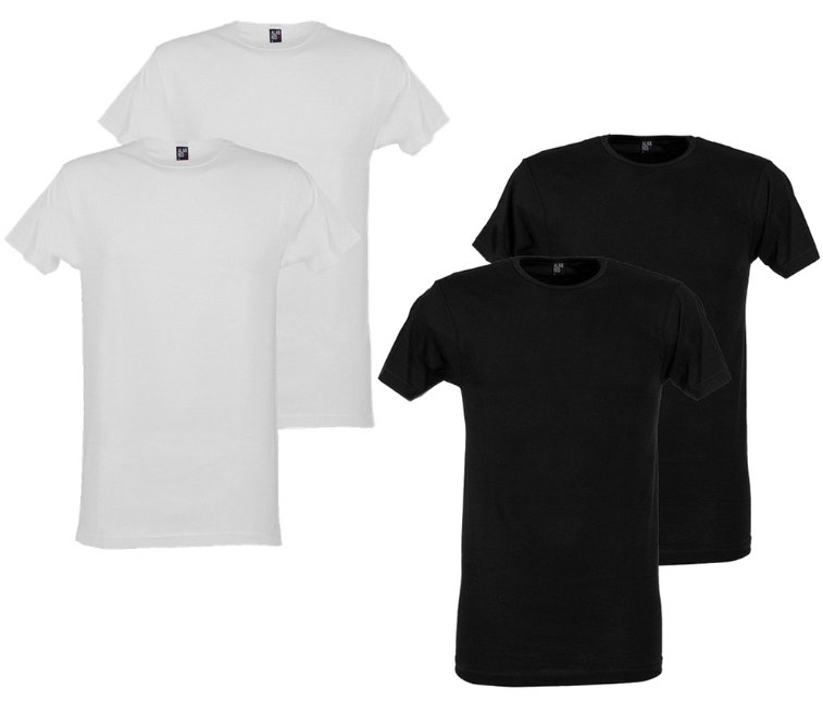 4x Alan Red Basic T-Shirt | Vermont oder Derby - Größe XL - Schwarz/Weiß
