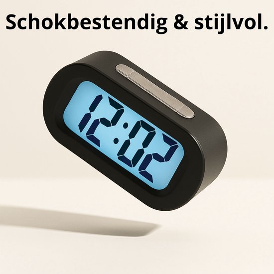 JAP AP17 Digitalwecker – Robuster Wecker – Mit Schlummerfunktion und Beleuchtung – Schutzhülle aus Gummi – Schwarz