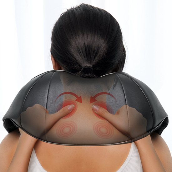 RENPHO U-Neck Go Shiatsu Nacken- und Schultermassagegerät – Heizfunktion – Für verschiedene Körperteile geeignet – Schwarz