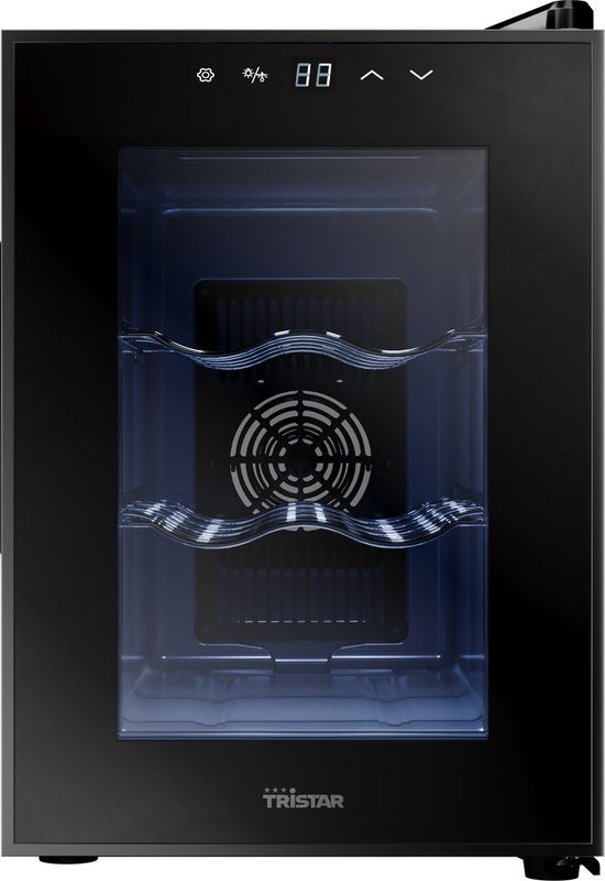 Tristar WR-7506 – Weinkühlschrank für 6 Flaschen – Weinklimaschrank – 5 ⁰C bis 18 ⁰C – Schwarz