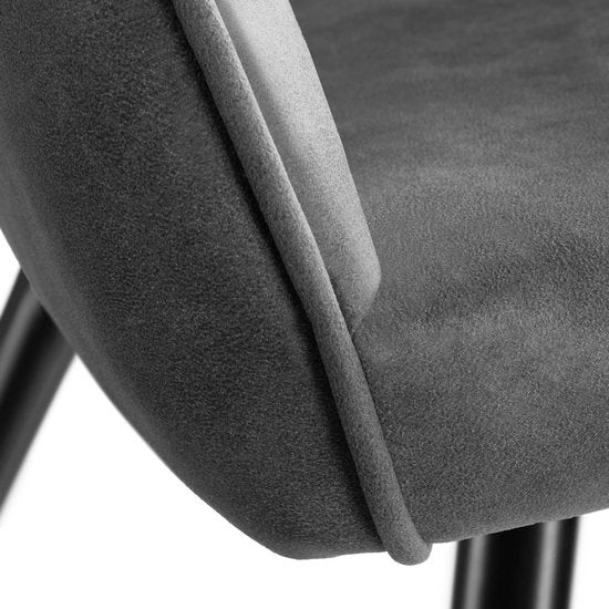 tectake - Stuhl Marilyn Stoff grau/schwarz SKU: 403666