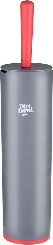 Dirt Devil Toilettenbürste mit Halter – Stabiler Halter – 39 x 12 x 16 cm – Grau/Rot