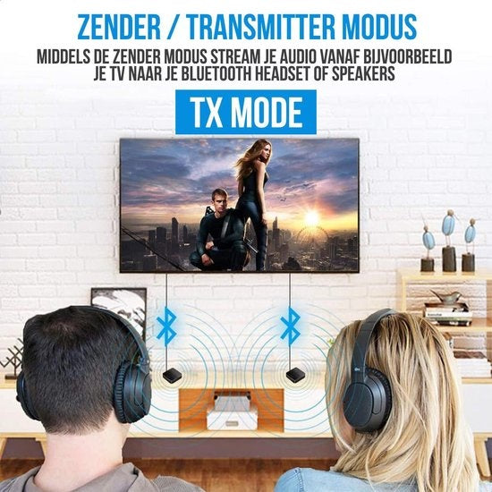 Strex - Bluetooth-Sender & -Empfänger - 10m Reichweite - AUX/RCA - Schwarz