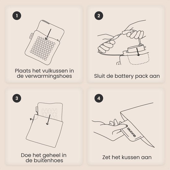 Auronic Wärmekissen - Samt - 45x60 - Kabellos - Wiederaufladbar - Elektrisches Kissen - Infrarot - Schwarz