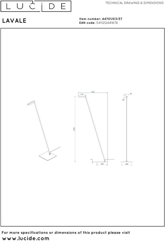 Lucide LAVALE – Leselampe – LED, dimmbar – 1×3 W, 2700 K – Türkis