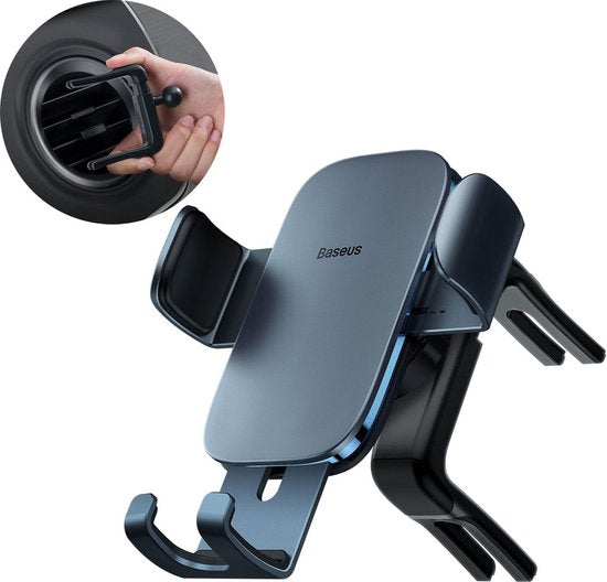 Baseus - Easy Control Clamp - Verstellbare Telefonhalterung für Rund - Lüftungsgitter - Grau
