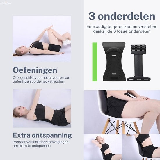 Nackentrainer Nackenmassagegerät - Rückentrainer mit Nackenmassage - Rückentrainer Earkings Green